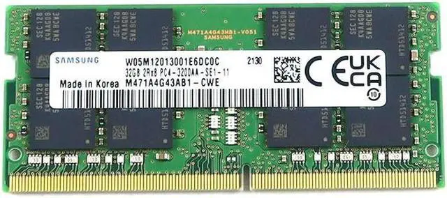 Main image of M471A4G43AB1-CWE_UA Samsung 32GB 2RX8 DDR4 PC4-25600 3200MHZ 260-PIN Sodimm Memory M471A4G43AB1-CWE Laptop Memory - OEM