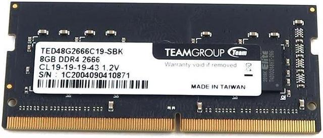 Used - Like New: TED48G2666C19 Teamgroup 8GB DDR4 PC4-21300 2666MHZ CL19  1.2V Sodimm Memory TED48G2666C19-SBK Laptop Memory - Newegg.com