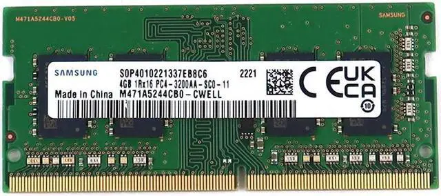 Main image of M471A5244CB0 Samsung 4GB DDR4 PC4-25600 3200MHZ 260-PIN 1.2V Sodimm Memory M471A5244CB0-CWELL Laptop Memory