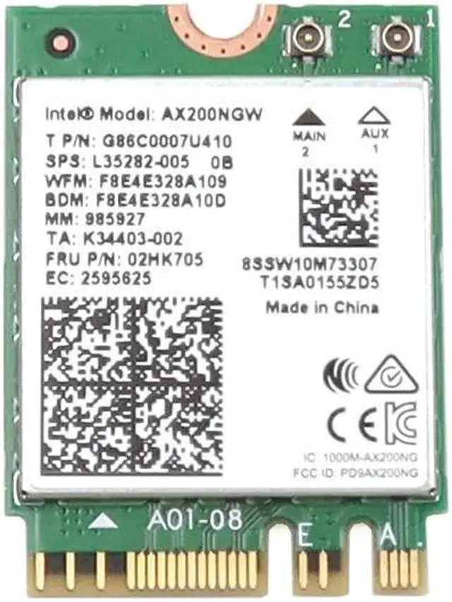 Main image of 02HK705_UB Intel AX200NGW WI-FI 6 AX200 (Gig+) M.2 2230 PCI-E Wlan BT 5.2 Wifi Card 02HK705 Laptop Wireless Cards - Wifi - OEM