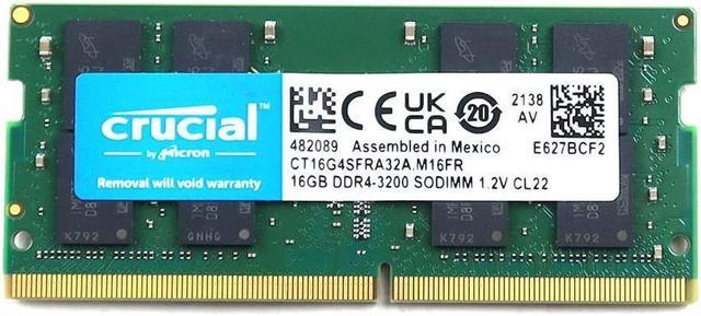 Crucial RAM 16GB DDR4 3200 MHz CL22 Laptop Memory CT16G4SFRA32A at