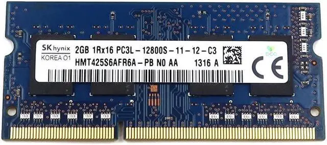 Main image of HMT425S6AFR6A-PB_UA SK Hynix 2GB 1RX16 DDR3 PC3-12800 1600MHZ 204-PIN Sodimm Memory HMT425S6AFR6A-PB Laptop Memory