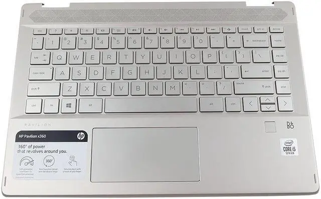 Main image of L53787-001_UB HP Pavilion X360 14-DH US English Keyboard Palmrest Touchpad Assembly L53787-001 Laptop Palmrest Touchpad Assembly