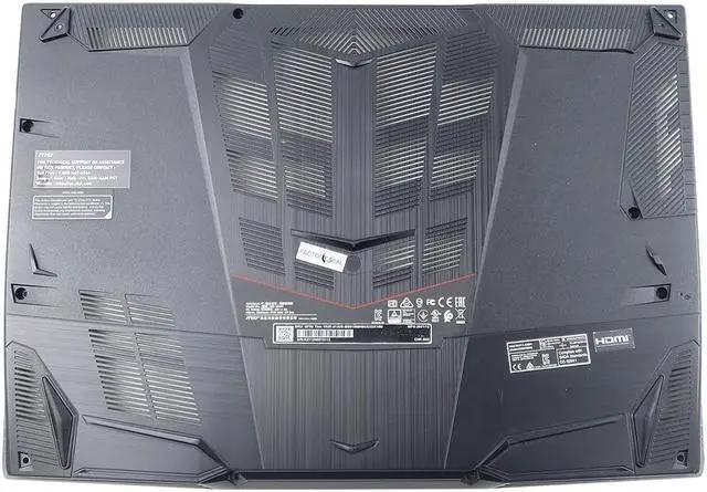 Main image of MSI GF65 Thin MS-16W1 9SD MS-16W2 10UE Black Bottom Base Cover 307-6W1D213-TA2 Laptop Base Assembly - OEM