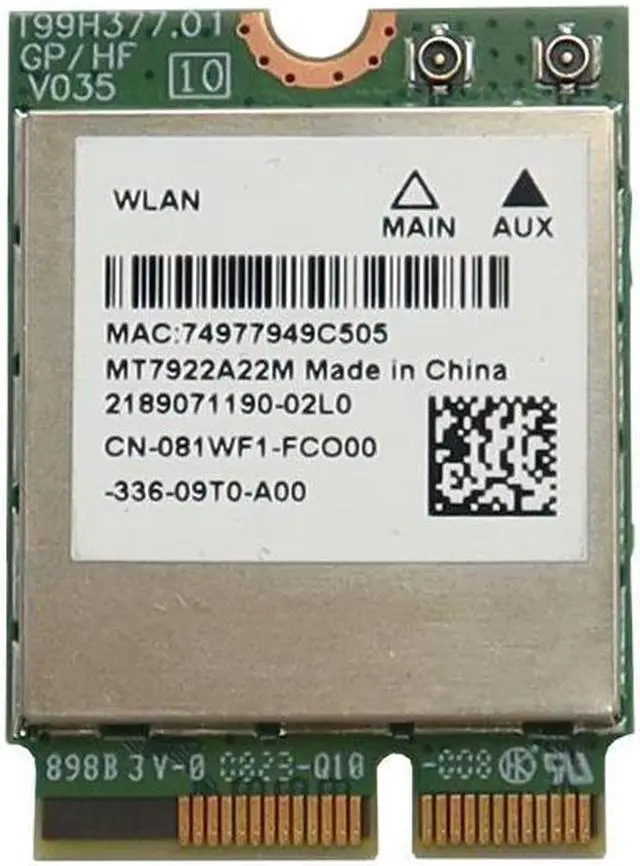 Main image of MT7922A22M Mediatek M.2 2230 Pcie Wifi 802.11AX Bluetooth 5.2 Card 81WF1 Laptop Wireless Cards - Wifi