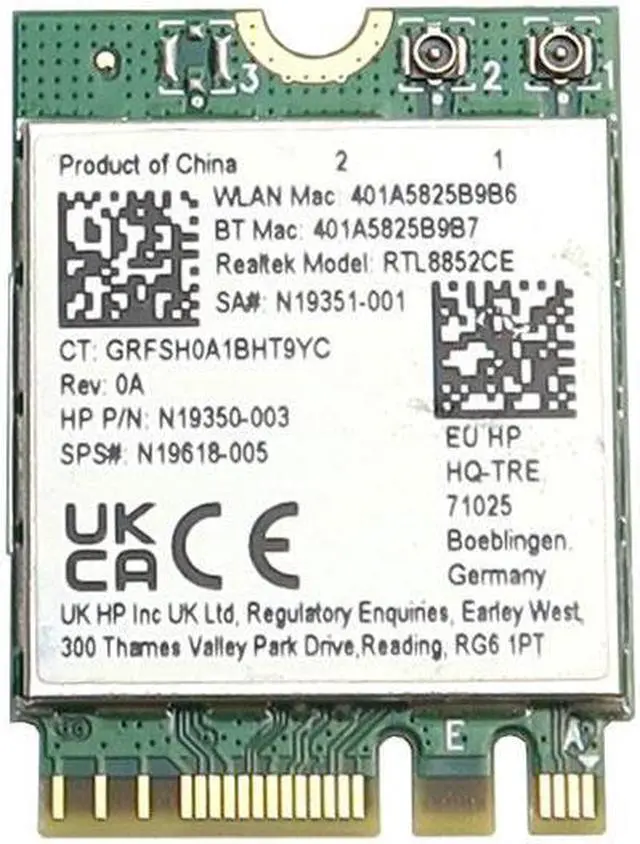 Main image of RTL8852CE Realtek M.2 2230 Wifi 802.11AX Bluetooth 5.3 Wireless Card N19350-003 Laptop Wireless Cards - Wifi