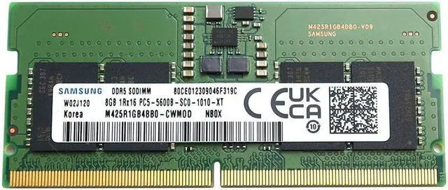 Main image of M425R1GB4BB0 Samsung 8GB DDR5 Sodimm PC5-44800 5600MHZ 262-PIN CL46 Memory M425R1GB4BB0-CWMOD Laptop Memory