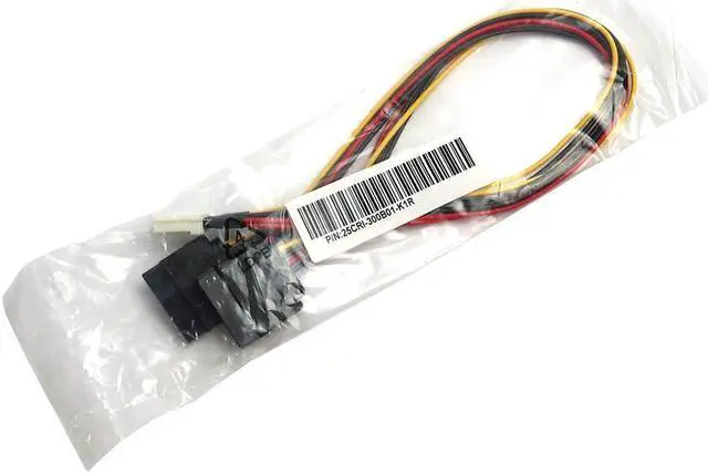 Main image of 4-Pin to 2X SATA Power Connectors Cable 25CRI-300B01-K1R Compatible Replacement Spare Part for Gigabyte Systems