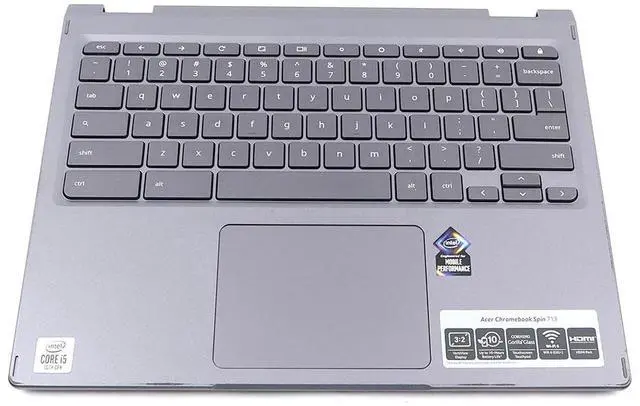 Main image of NX.HTZAA.001_UC Acer Spin 713 Gray US English Keyboard Palmrest Touchpad Assembly NX.HTZAA.001 Laptop Palmrest Touchpad Assembly