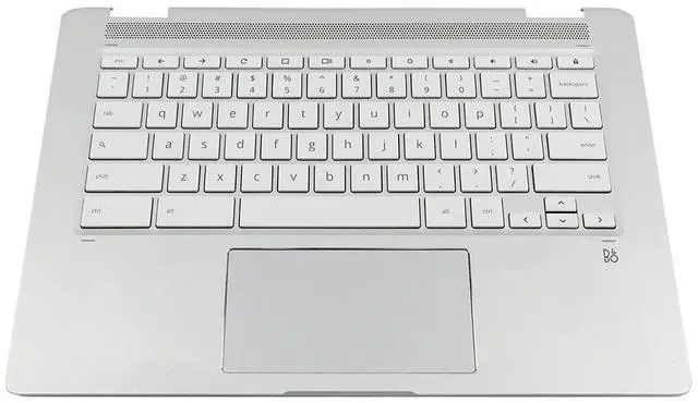Main image of L73307-001_UC3 HP Chromebook 14B-CA US Keyboard Palmrest Touchpad Assembly Silver L73307-001 Laptop Palmrest Touchpad Assembly