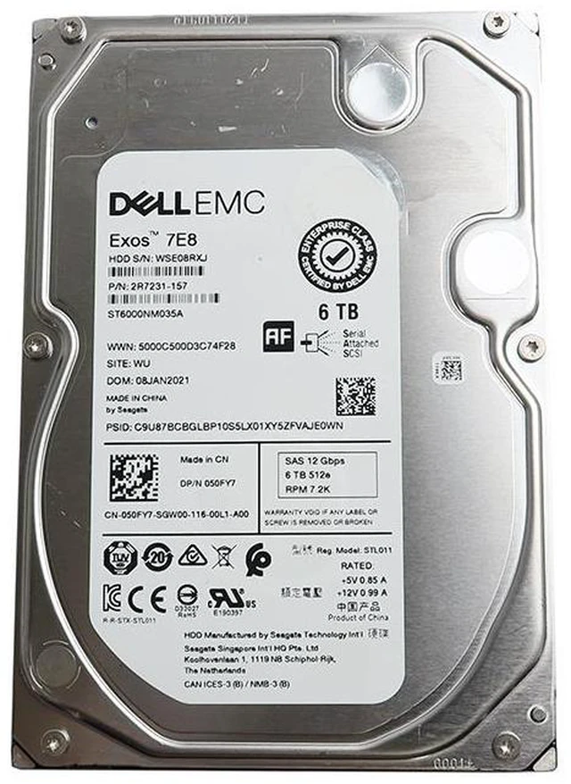 Main image of ST6000NM035A Seagate 6TB 3.5" 7200RPM 256MB Cache SAS HDD 50FY7 2R7231-157 Hard Drives - SAS - OEM