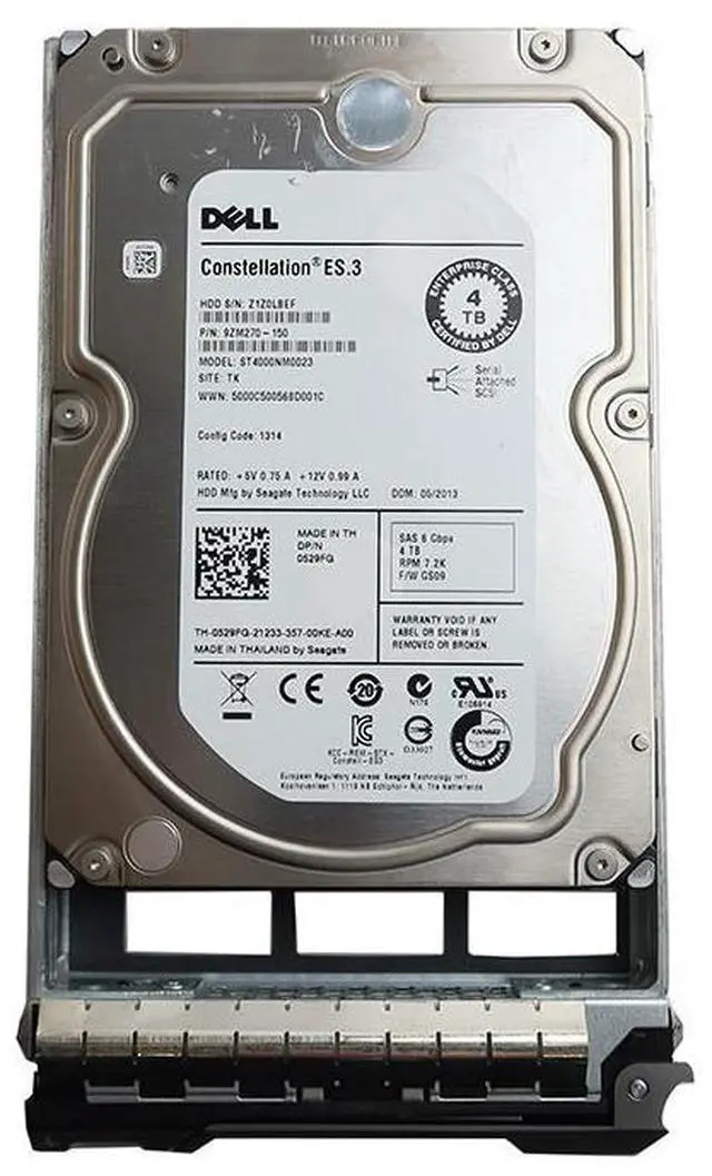 Main image of ST4000NM0023 Seagate 4TB 3.5" 7200RPM 128MB Cache SAS 6GB/S HDD 529FG 9ZM270-150 Hard Drives - SAS