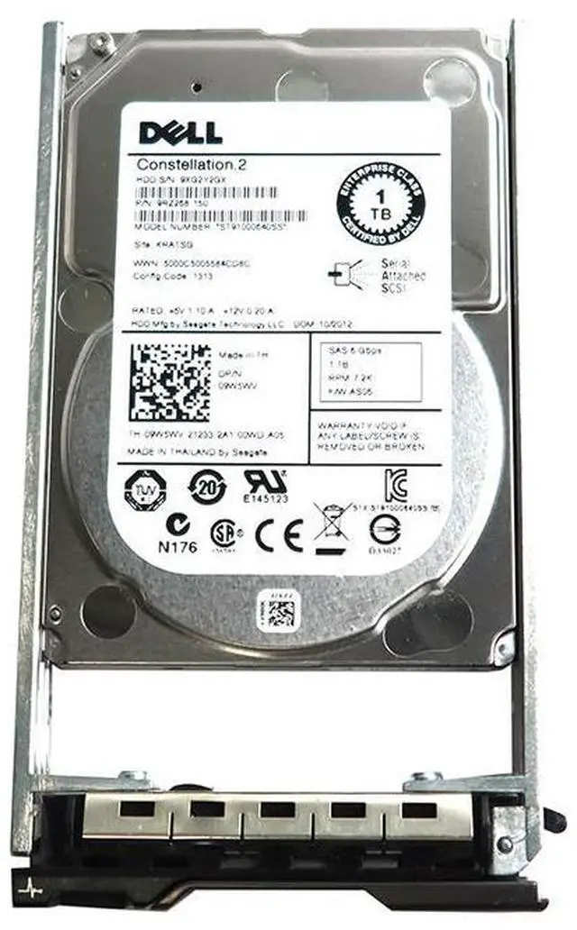 Main image of ST91000640SS Seagate 1TB 2.5" 64MB Cache 7200RPM SAS 6GB/S HDD 9W5WV 9RZ268-150 Hard Drives - SAS