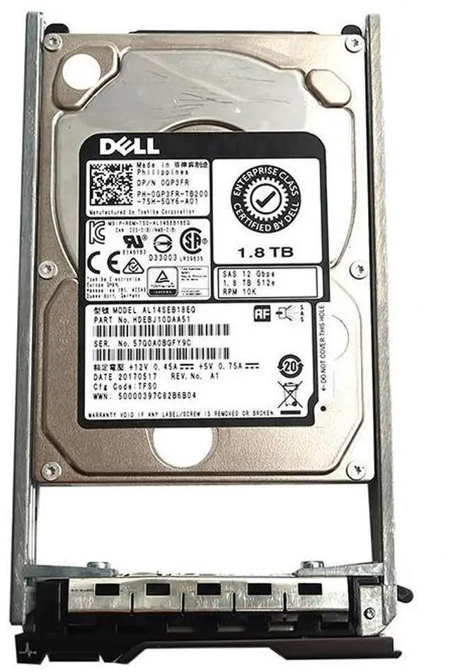 Main image of AL14SEB18EQ Toshiba 1.8TB 2.5" 128MB Cache SAS 12GB/S HDD GP3FR HDEBJ10DAA51 Hard Drives - SAS