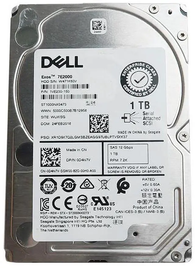 Main image of ST1000NX0473 Seagate 1TB 2.5" 128MB Cache SAS 12.0GB/S HDD D4N7V 1VE230-150 Hard Drives - SAS