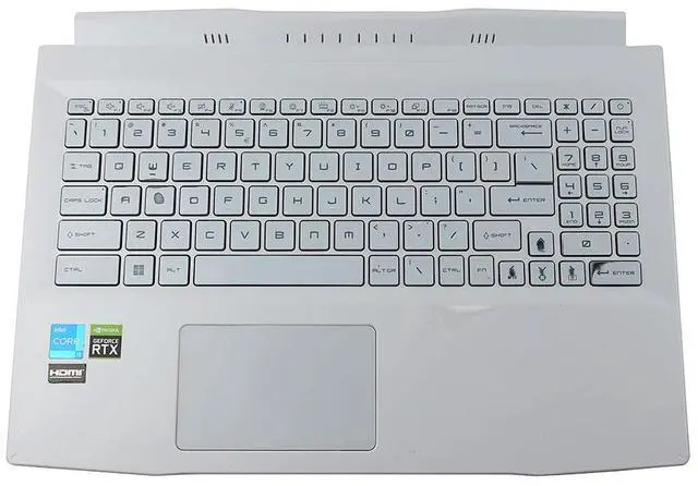Main image of 307-582C311-M77_UC1 MSI Sword 15 MS-1584 White Keyboard Palmrest Touchpad Assembly 307-582C311-M77 Laptop Palmrest Touchpad Assembly