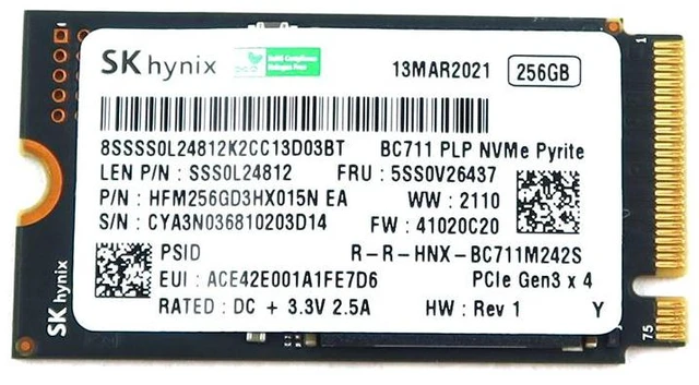 Alt view image 2 of 2 - HFM256GD3HX015N SK Hynix 256GB Nvme M.2 2280 SSD 5SS0V26437 EA M.2 SSD / Solid State Drive