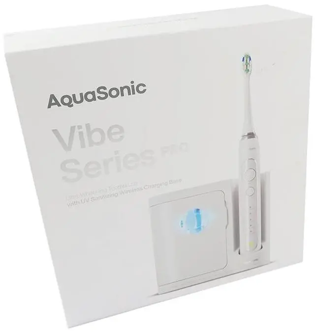 Main image of ELECTRIC TOOTHBRUSH COMPATIBLE REPLACEMENT SPARE PART FOR AQUASONIC VIBE SERIES PRO AQ2P OPTIC WHITE ULTRA-WHITENING