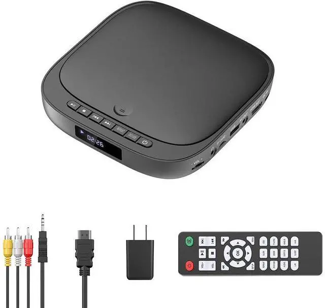 Main image of COMPACT DVD PLAYER COMPATIBLE REPLACEMENT SPARE PART FOR FELEMAN MD116 HDMI AV OUTPUT USB TF CARD INPUT REMOTE BLACK