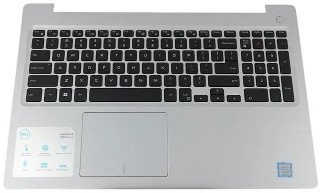 Main image of Dell Inspiron 15 5575 5570 US Keyboard Palmrest Touchpad Assembly Silver MR2KH Laptop Palmrest Touchpad Assembly