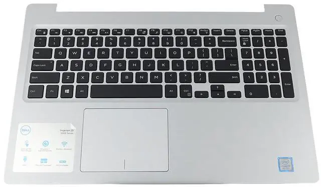 Main image of Dell Inspiron 15 5570 5575 Silver US Keyboard Palmrest Touchpad Assembly MR2KH Laptop Palmrest Touchpad Assembly