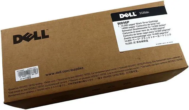 Main image of Genuine Dell 3330DN Printer High Yeild 14000 Pages Black Toner Cartridge W896P Ink & Toners