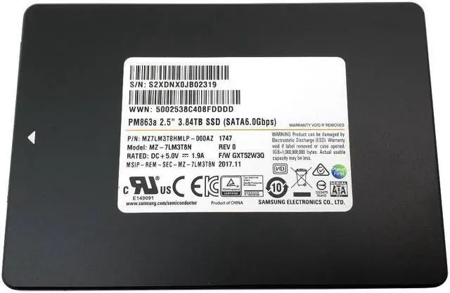 Alt view image 2 of 6 - Samsung Enterprise PM863a SATA 3.84TB SSD Business MZ-7LM3T8N 2.5" Hard Drive