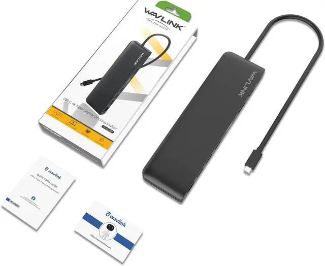 Alt view image 7 of 7 - Wavlink USB C Triple Display 4K 12 in 1 MST USB C Docking Station, Type C Systems (DP & HDMI &VGA, USB 3.0&2.0 Ports, SD TF Card Reader, Gigabit Ethernet, Audio For for MacBook Pro & Windows