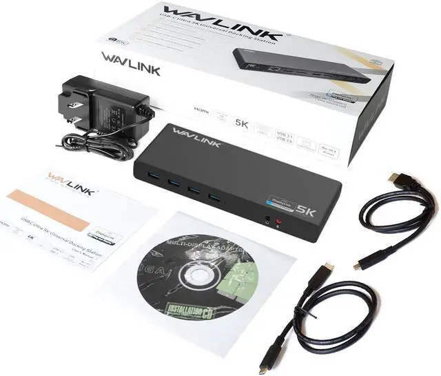 Alt view image 6 of 7 - Universal 5K USB Laptop Docking Station,For Both USB C/A, USB 3.0 4K@60Hz Dual Video Docking Station 2 X HDMI, 2 x DisplayPort, Gigabit Ethernet, 6 x USB 3.0, Audio, Mic, For Windows & Mac