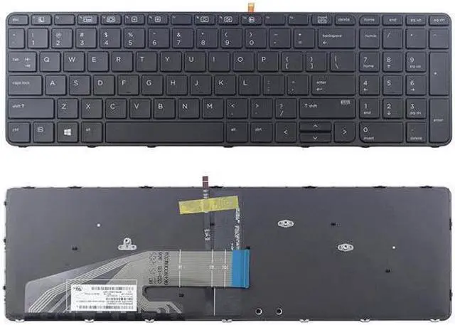 Main image of New US Layout Replacement   Laptop backlit Keyboard (With Frame) For HP ProBook 650 G2 655 G2 Light Backlight Black Notebook US