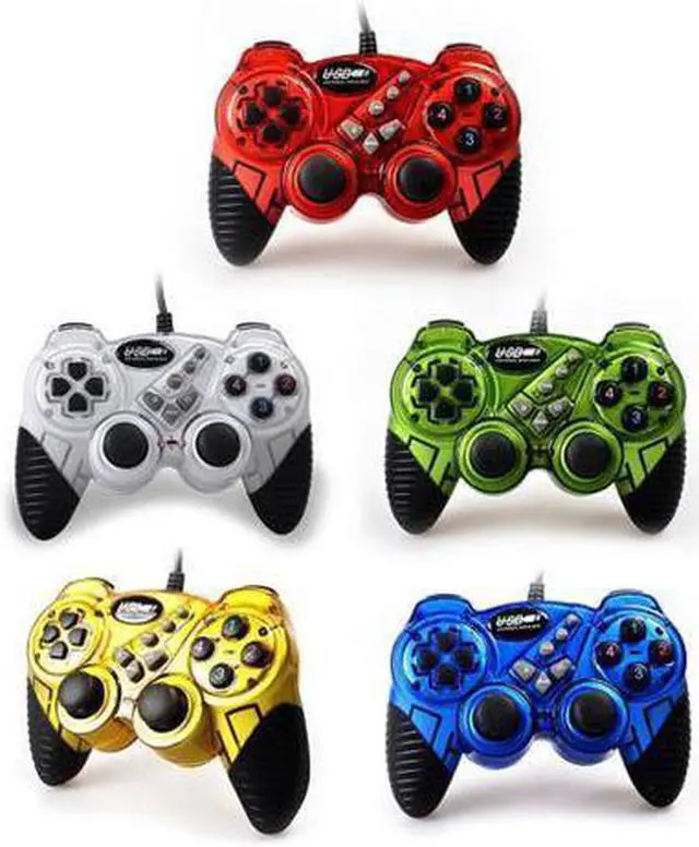 Alt view image 2 of 2 - USB 2.0 Wired Gamepad Double Shock Joystick Joypad Game Controller for PC Laptop--white