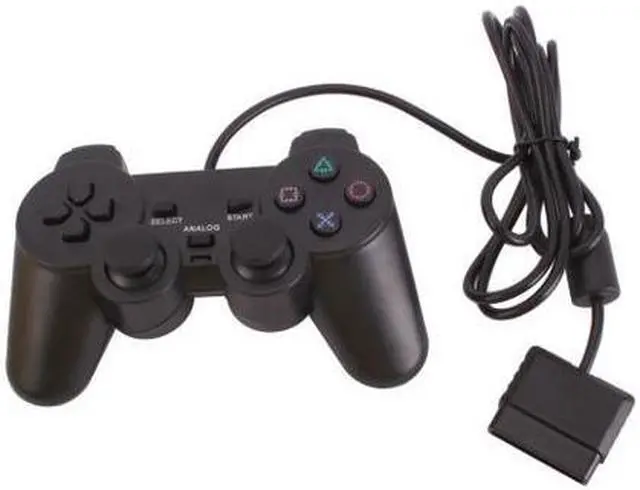 Main image of New Games Wired Shock Game Vibration Controller for Sony Playstation PS2 Black