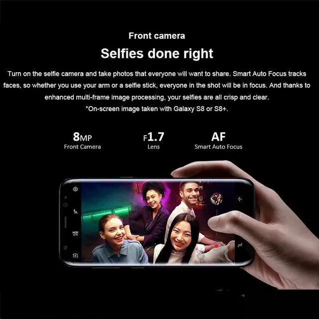 Alt view image 7 of 7 - Samsung Galaxy S8  SM-G950F 4G LTE Mobile phone 64GB 5.8 Inch Single Sim 12MP 3000mAh S-series Smartphone(International Version)