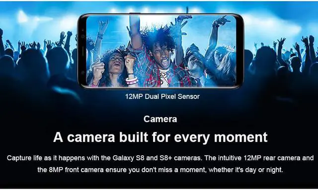 Alt view image 2 of 7 - Samsung Galaxy S8  SM-G950F 4G LTE Mobile phone 64GB 5.8 Inch Single Sim 12MP 3000mAh S-series Smartphone(International Version)