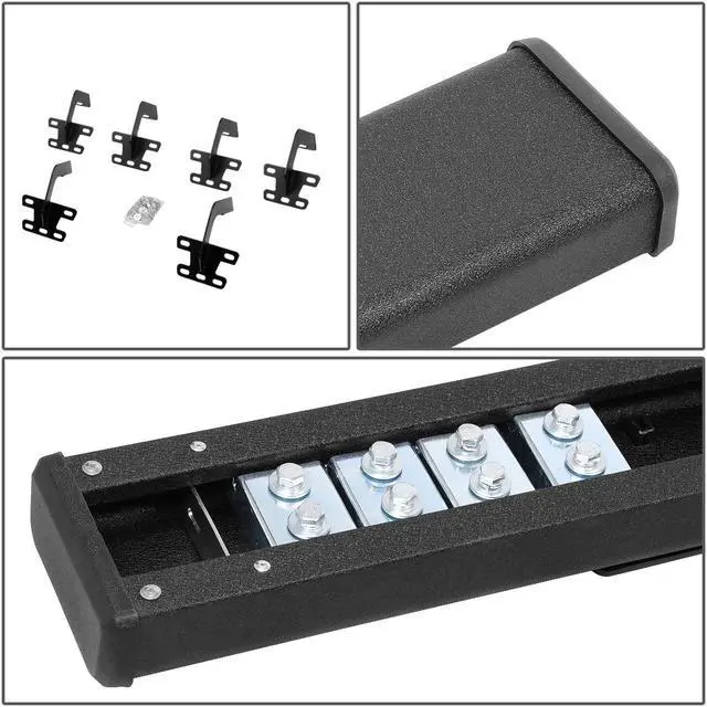 Alt view image 4 of 6 - For 2019 to 2021 Dodge Ram 1500 Extended/Quad Cab 5" Black Powdercoated Flat Side Step Nerf Bar Running Boards 20