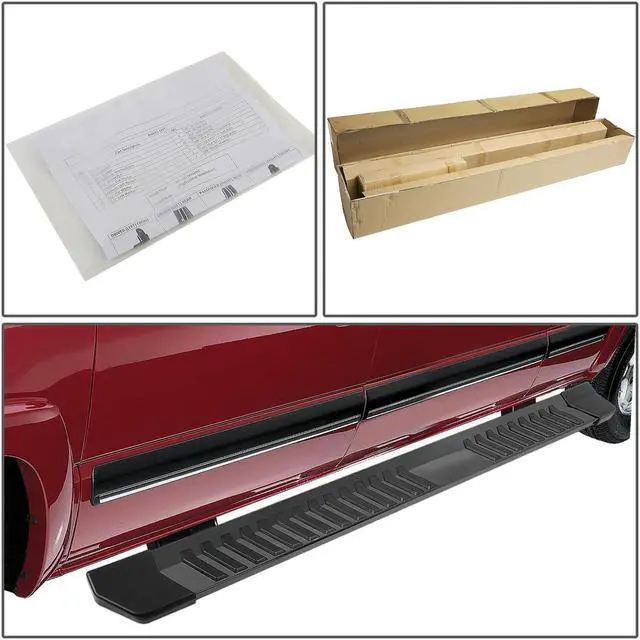 Alt view image 5 of 6 - DNA Motoring STEPB-ZTL-8087-BKSS For 2004 to 2014 Ford F150 Crew Cab Pair 6" Stainless Steel Nerf Step Bar Running Boards 05 06 07 08 09 10 11 12 13