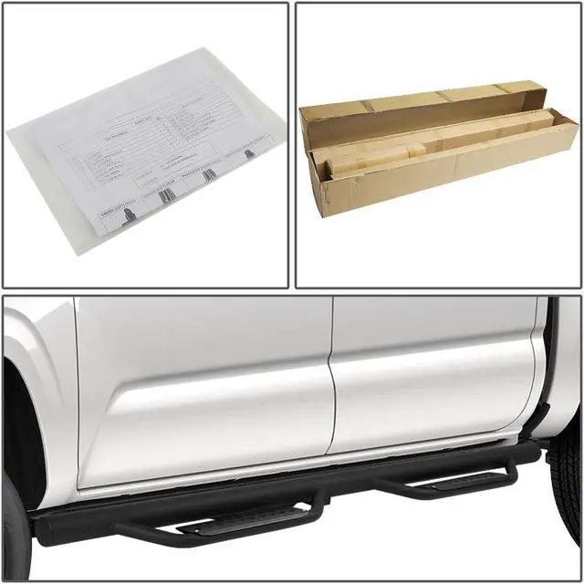Alt view image 5 of 6 - For 2005 to 2021 Toyota Tacoma Double Crew Cab Step Nerf Bar Running Boards 06 07 08 09 10 11 12 13 14 15 16 17 18 19 20