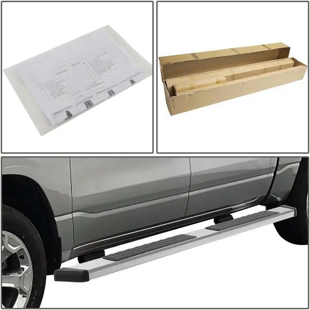 Alt view image 5 of 6 - For 2019 to 2021 Dodge Ram 1500 Quad / Extended Cab Pair 5.5" Stainless Steel Side Step Nerf Bar Running Boards 20