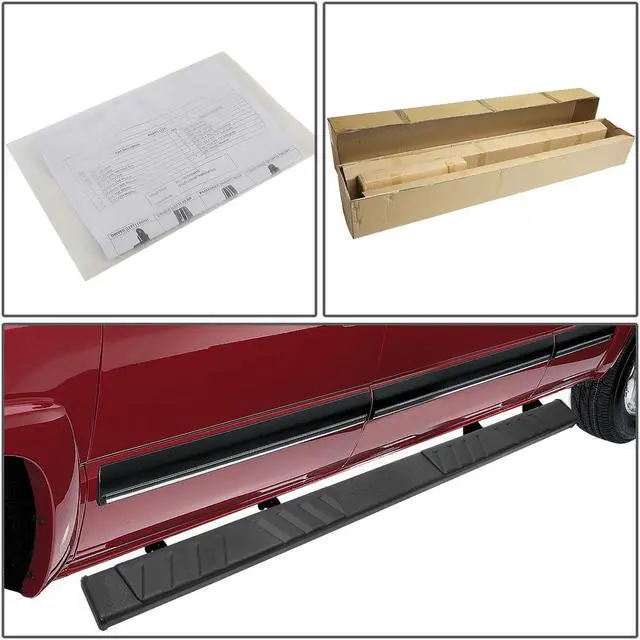 Alt view image 5 of 6 - For 2019 to 2021 Dodge Ram 1500 Extended/Quad Cab 5" Black Powdercoated Flat Side Step Nerf Bar Running Boards 20