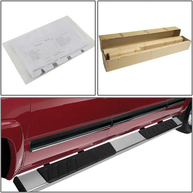 Alt view image 5 of 6 - For 2005 to 2021 Toyota Tacoma Crew Cab 5" Stainless Flat Side Step Nerf Bar Running Boards 06 07 08 09 10 11 12 13 14 15 16 17