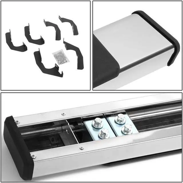 Alt view image 4 of 6 - For 2005 to 2021 Toyota Tacoma Crew Cab 5" Stainless Flat Side Step Nerf Bar Running Boards 06 07 08 09 10 11 12 13 14 15 16 17