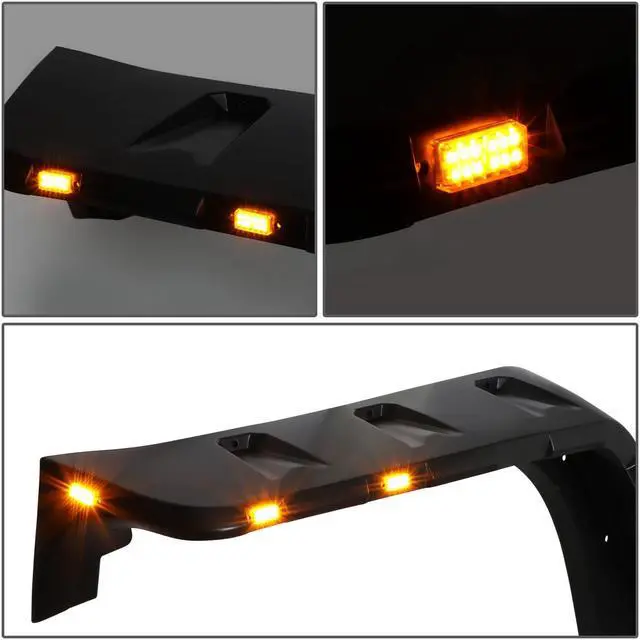 Alt view image 3 of 7 - DNA Motoring WF-81011-MBK For 2007 to 2018 Jeep Wrangler JK Pocket-Riveted Style Wheel Protector LED Fender Flares 08 09 10 11 12 13 14 15 16 17