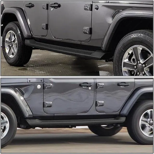 Alt view image 6 of 7 - For 2018 to 2021 Jeep Wrangler JL Unlimited 4-Door Pair of 6 Inches Matte Black Side Step Nerf Bar Running Boards 19 20