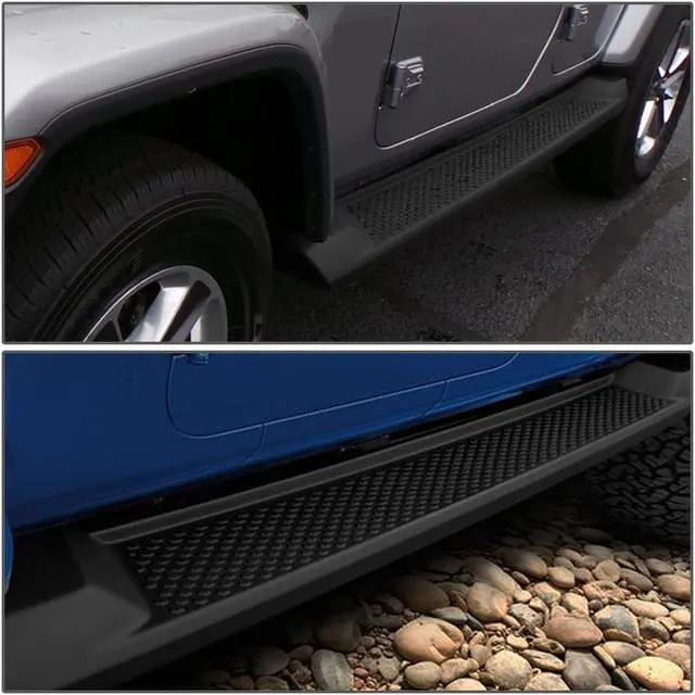 Alt view image 7 of 7 - For 2018 to 2021 Jeep Wrangler JL Unlimited 4-Door Pair of 6 Inches Matte Black Side Step Nerf Bar Running Boards 19 20