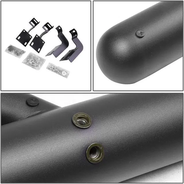 Alt view image 3 of 6 - DNA Motoring STEPB-GBP-009 For 1999 to 2016 Ford F250 F350 F450 F550 Super Duty Crew Cab Aluminum 3" Side Nerf Bar Running Board W/Downpipe Step Left+Right