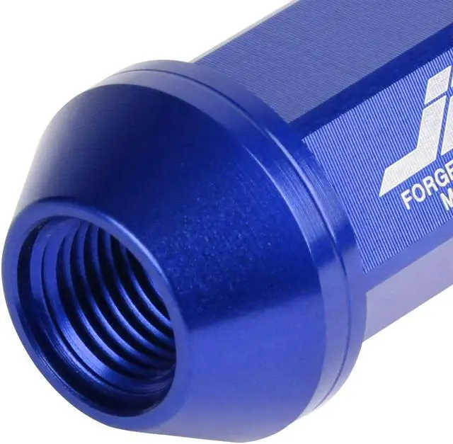 Alt view image 4 of 7 - J2 Engineering LN-T7-004-125-BL J2 Engineering 7075 -T6 Forged Aluminum M12 x 1.25 20Pcs 50mm Open -End Lug Nut w/ Socket Adapter Key ( Blue )