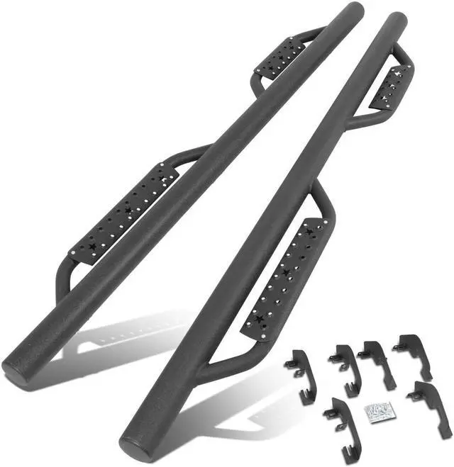 Main image of DNA Motoring STEPB-ZTL-8120 For 2007 to 2019 Chevy Silverado GMC Sierra Extended Cab Matte Black Running Board Step Bar 08 09 10 11 12 13 14 15 16 17 18