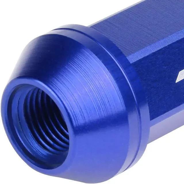 Alt view image 4 of 7 - J2 Engineering LN-T7-005-125-BL J2 Engineering 7075 -T6 Forged Aluminum M12 x 1.25 20Pcs 50mm Close -End Lug Nut w/ Socket Adapter ( Blue )