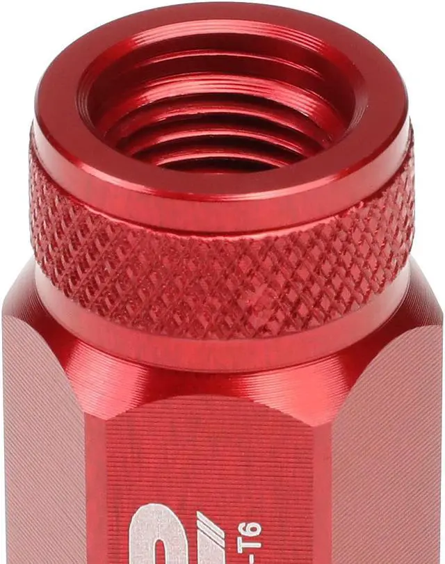 Alt view image 5 of 7 - J2 Engineering LN-T7-022-125-RD J2 Engineering 7075 -T6 Forged Aluminum M12 x 1.25 20Pcs 80mm Spiked Cap Lug Nut w/ Socket Adapter ( Red )