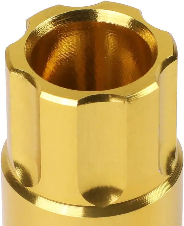 Alt view image 5 of 7 - J2 Engineering LN-T7-011-15-GD J2 Engineering 7075 -T6 Forged Aluminum M12X1.5 20Pcs 50mm Height Open -End Lug Nut Set w / Key (Gold)